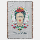 Frida Kahlo | Vintages Blumen Decke (Vorderseite Vertikal)