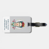 Frida Kahlo | Vintages Blumen Gepäckanhänger (Rückseite horizontal)