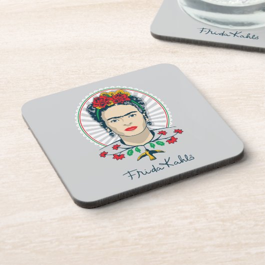 Frida Kahlo | Vintages Blumen Untersetzer (Linke Seite)