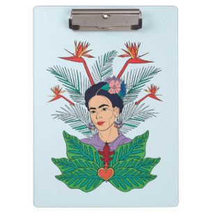 Frida Kahlo   Vögel von Paradies, florale Grafik Klemmbrett