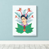 Frida Kahlo | Vögel von Paradies, florale Grafik Leinwanddruck (Insitu (Holzboden))