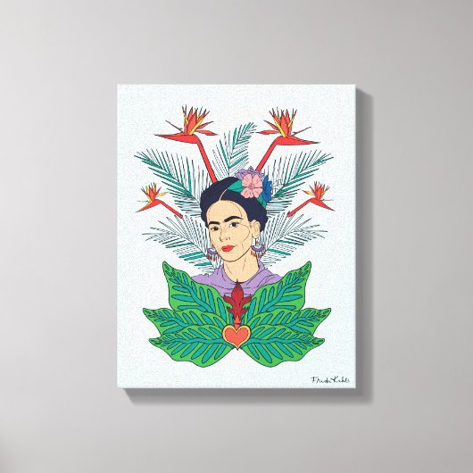 Frida Kahlo | Vögel von Paradies, florale Grafik Leinwanddruck (Vorderseite)