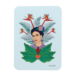 Frida Kahlo   Vögel von Paradies, florale Grafik Magnet