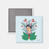 Frida Kahlo | Vögel von Paradies, florale Grafik Magnet (Vorderseite/Rückseite)