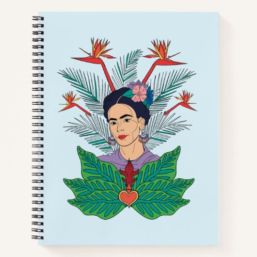 Frida Kahlo | Vögel von Paradies, florale Grafik Notizblock (Vorderseite)