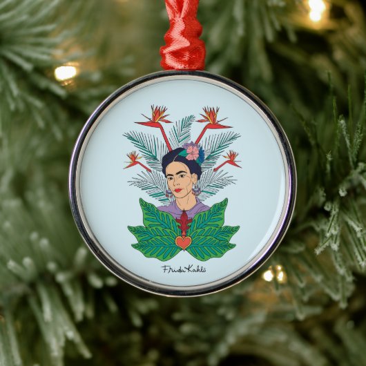 Frida Kahlo | Vögel von Paradies, florale Grafik Ornament Aus Metall (Baum)