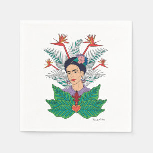 Frida Kahlo Vögel von Paradies, florale Grafik Serviette
