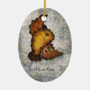 Frida Kahlo Vogelmalerei Keramikornament
