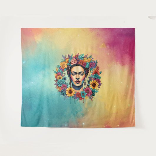 Frida Kahlo Wandteppich (Vorderseite (Horizontal))