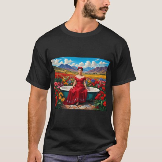 Frida Kahlo wilde Blumen T-Shirt (Vorderseite)