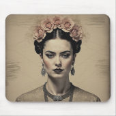 Frida Kahlos Charme: Vintage Doppelexposition Mousepad (Vorne)