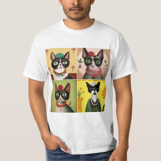 Frida Kahlos Katze T-Shirt (Vorderseite)