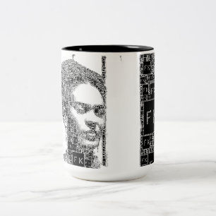 Frida Kahloschwarzweiss-Porträt Zweifarbige Tasse