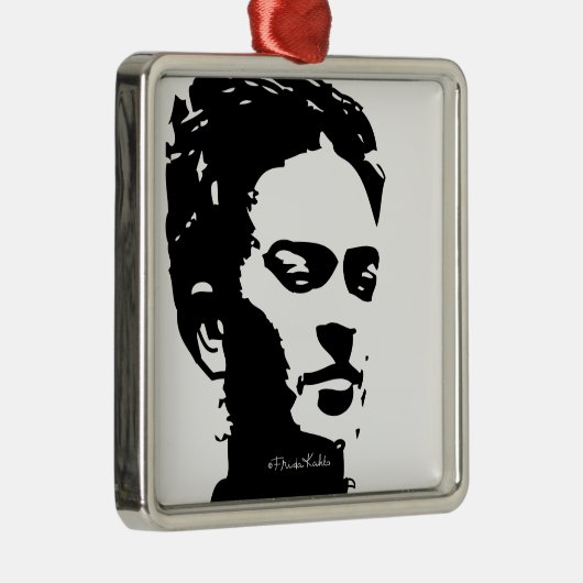 Frida Shadow Portrait Silbernes Ornament (Rechts)