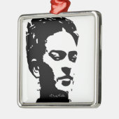 Frida Shadow Portrait Silbernes Ornament (Links)