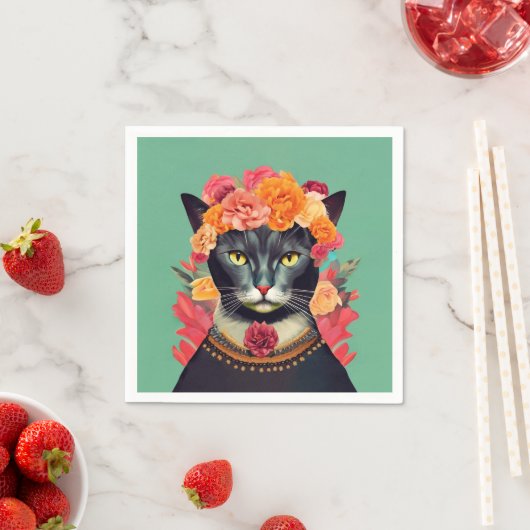Frida the Cat Serviette (Beispiel)