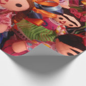 Frida und mexikanische Puppen - Packpapier (Ecke)