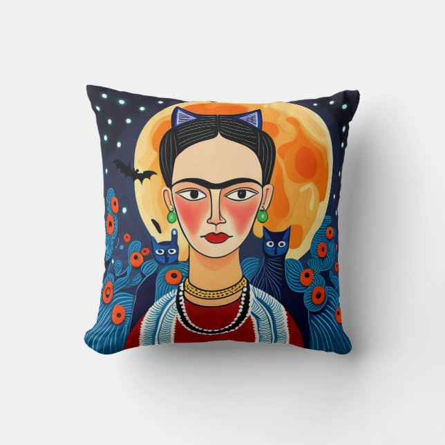 FridaHalloween-Design Kissen (Vorderseite)