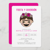 FridaMoji Fiesta y Diversión Einladung (Vorne/Hinten)