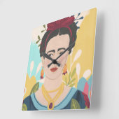 Frida's Garden Collection Quadratische Wanduhr (Winkel)