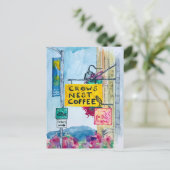 Friday Harbor Washington Coffee Business Signs Postkarte (Stehend Vorderseite)