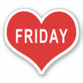FRIDAY Red Liebe Heart Vinyl Sticker (Vorderseite)