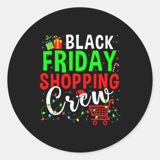 Friday Shopng Crew Christmas Family Shopng Squad Runder Aufkleber (Vorderseite)