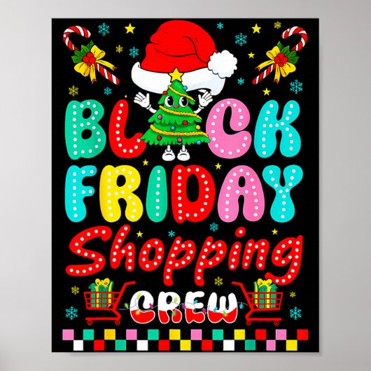 Friday Shopng Crew Christmas Lights Black Shopng F Poster (Vorne)