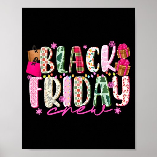 Friday Shopng Crew Christmas Lights Black Shopng F Poster (Vorne)