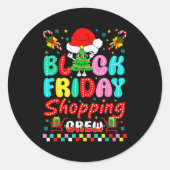 Friday Shopng Crew Christmas Lights Black Shopng F Runder Aufkleber (Vorderseite)