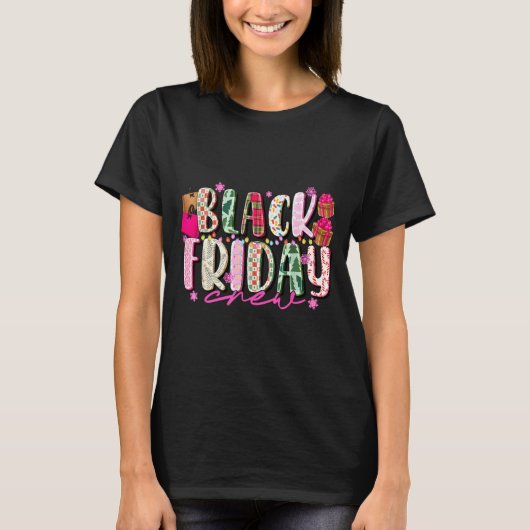 Friday Shopng Crew Christmas Lights Black Shopng F T-Shirt (Vorderseite)