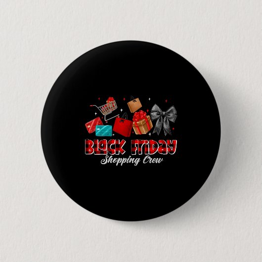 Friday Shopng Squad Christmas Black Shopng Family Button (Vorderseite)