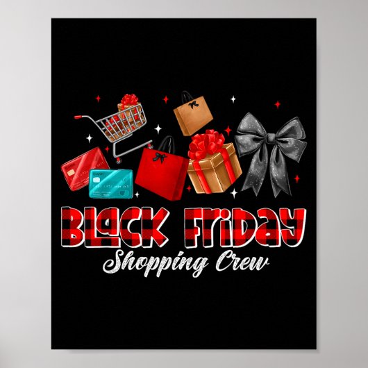 Friday Shopng Squad Christmas Black Shopng Family Poster (Vorne)