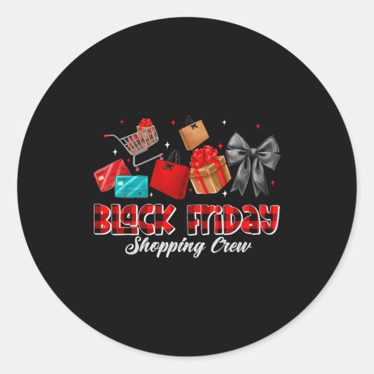 Friday Shopng Squad Christmas Black Shopng Family  Runder Aufkleber (Vorderseite)