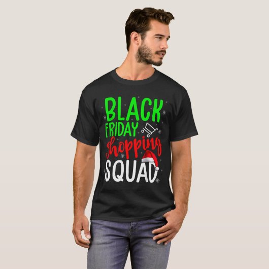 Friday Shopng Squad Cute Christmas Black Shopng Lo T-Shirt (Vorne ganz)