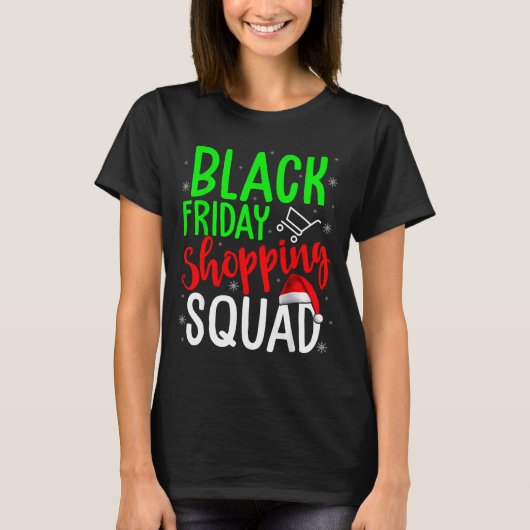 Friday Shopng Squad Cute Christmas Black Shopng Lo T-Shirt (Vorderseite)