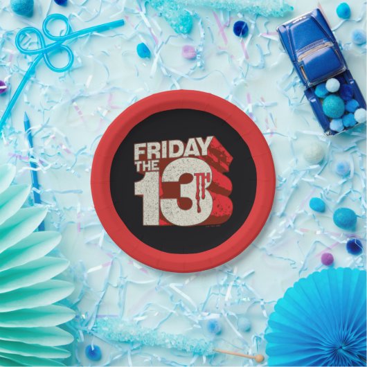 Friday the 13th | Bleeding Stacked 3D Logo Pappteller (Party)