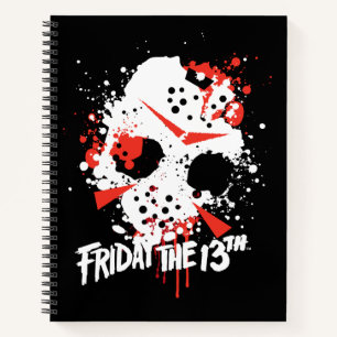 Friday the 13th Paint Splatter Hockey Mask Notizblock