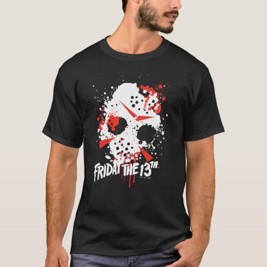 Friday the 13th | Paint Splatter Hockey Mask T-Shirt (Vorderseite)