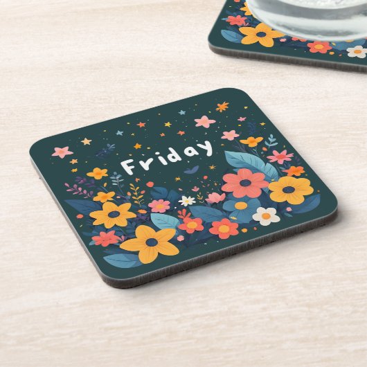 Friday, time to bloom getränkeuntersetzer (Linke Seite)