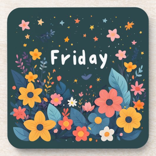 Friday, time to bloom getränkeuntersetzer (Vorderseite)