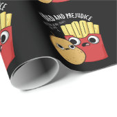 Fried and Prejudice Funy Fries Pun Dark BG Geschenkpapier (Rolleneckpunkt)