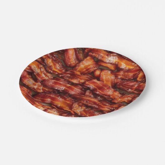 Fried Bacon Breakfast Serie Pappteller (Schrägansicht)