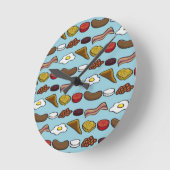 Fried Breakfast Runde Wanduhr (Winkel)