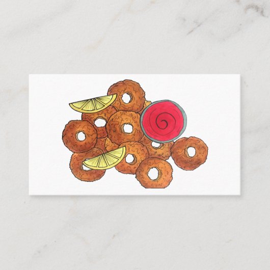 Fried Calamari Rings Italian Food Appetizer Feinsc Visitenkarte (Vorderseite)