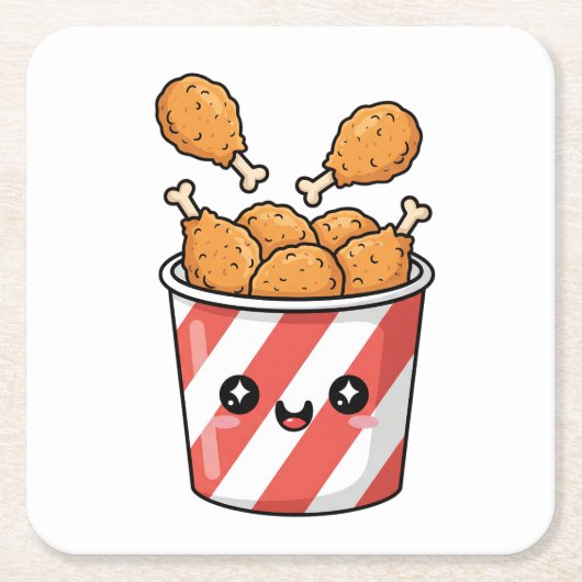 Fried Chicken Bucket Rechteckiger Pappuntersetzer (Vorderseite)