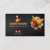 Fried Chicken Business | Minimalistischer dunkler  Visitenkarte (Rückseite)