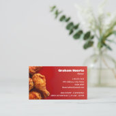 Fried Chicken Business | Modern Bright Red Visitenkarte (Stehend Vorderseite)