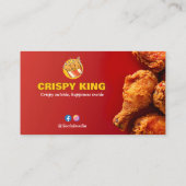 Fried Chicken Business | Modern Bright Red Visitenkarte (Rückseite)
