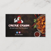 Fried Chicken Business | Roter dunkler Strichcode Visitenkarte (Rückseite)
